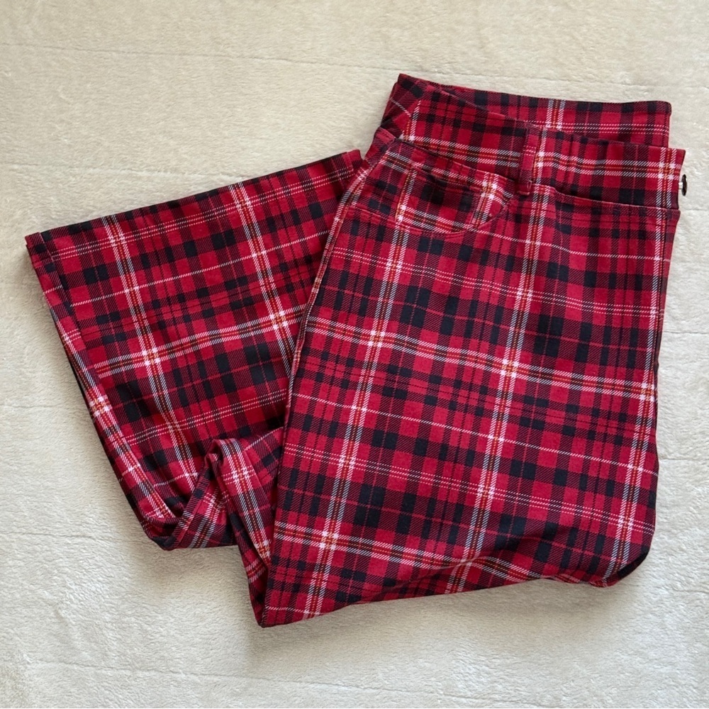 Cato Fashion Red Plaid Tartan Pants Size 18/20 WP